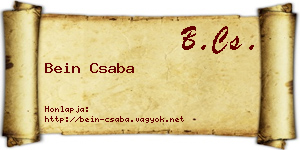 Bein Csaba névjegykártya