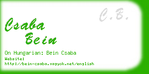 csaba bein business card